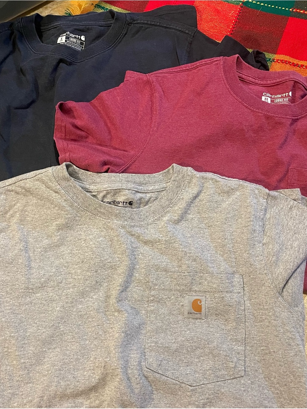 Carhartt Short Sleeve Tees - Black, Maroon & Gray